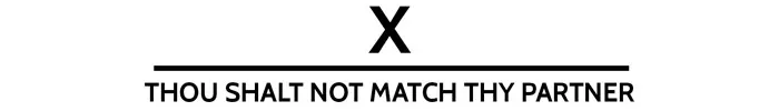 The 10 Commandments Of The Dinner Jacket - x. Thou shall not match your partner. theweddingnotebook.com