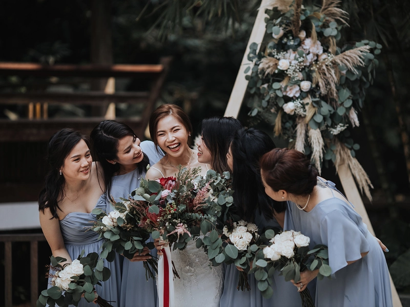 A Chic, Nature-Filled, Dusty Blue Wedding at Tamarind Springs, KL