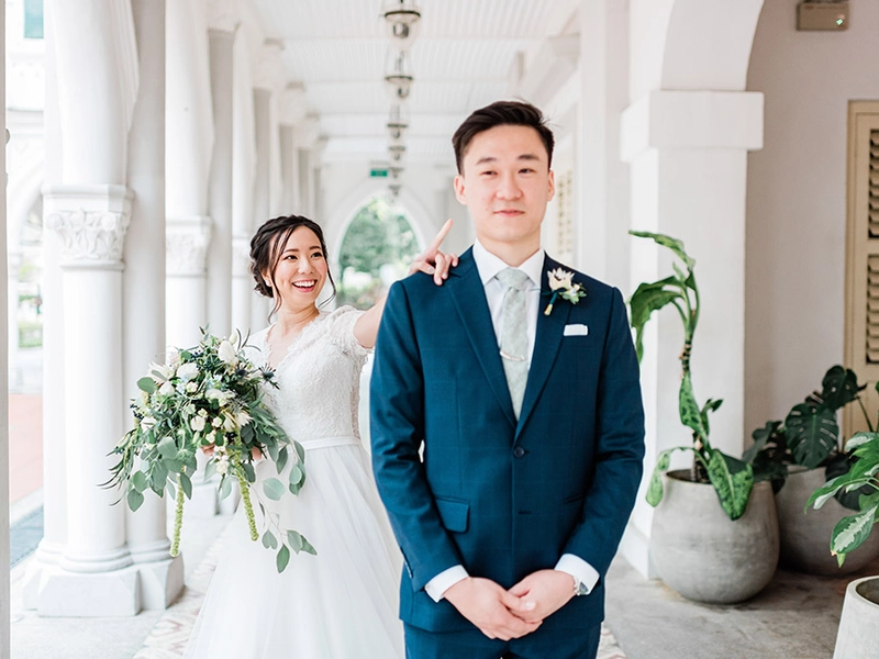 A Classic Blue Simple and Fun Wedding Ceremony at CHIJMES Singapore