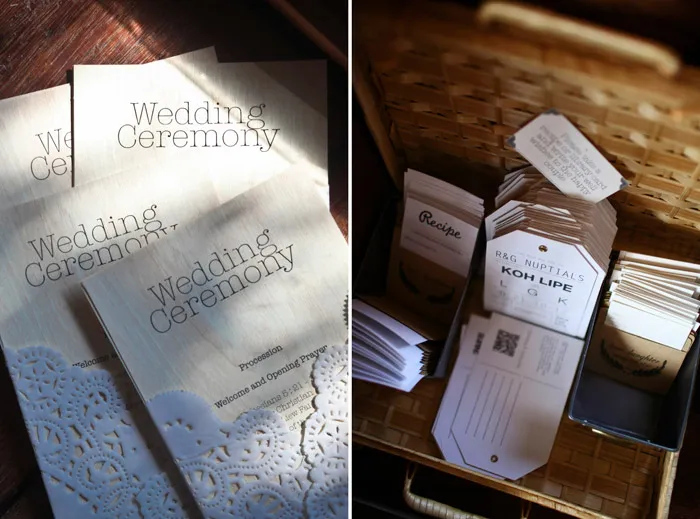 www.theweddingnotebook. Darren Jee Photography. Destination beach wedding invitations