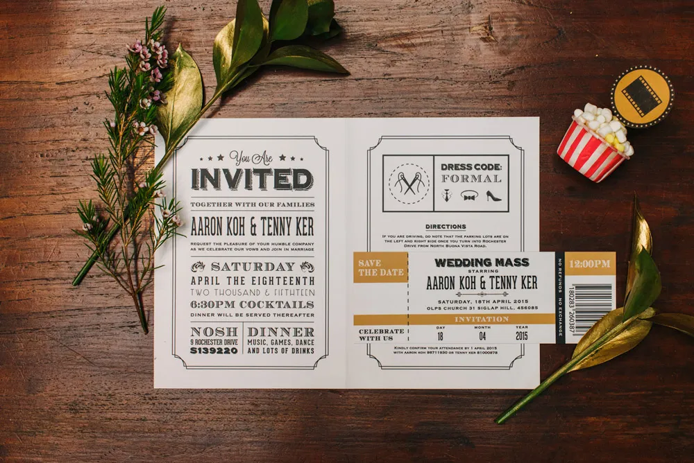 Cinema themed wedding. Photo by Bloc Memoire Photography. theweddingnotebook.com