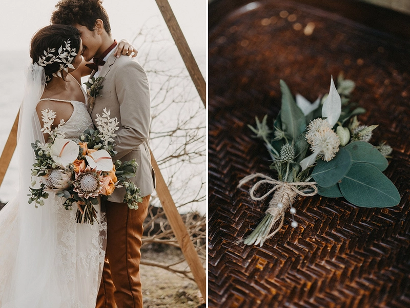 A Dreamy Blue Grey, Terra Cotta Infused Cliff-Top Styled Shoot in the Philippines