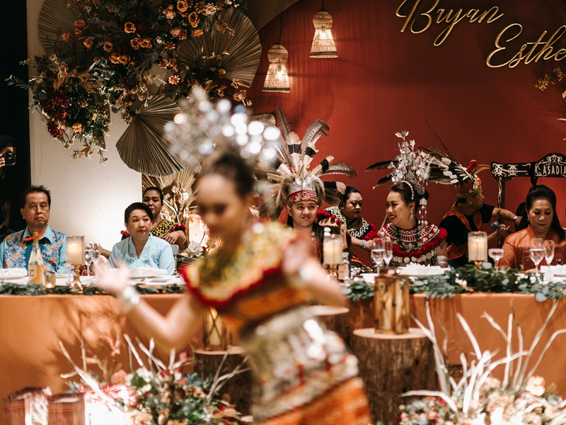 A Modern Rust Orange Iban Wedding in Kuching