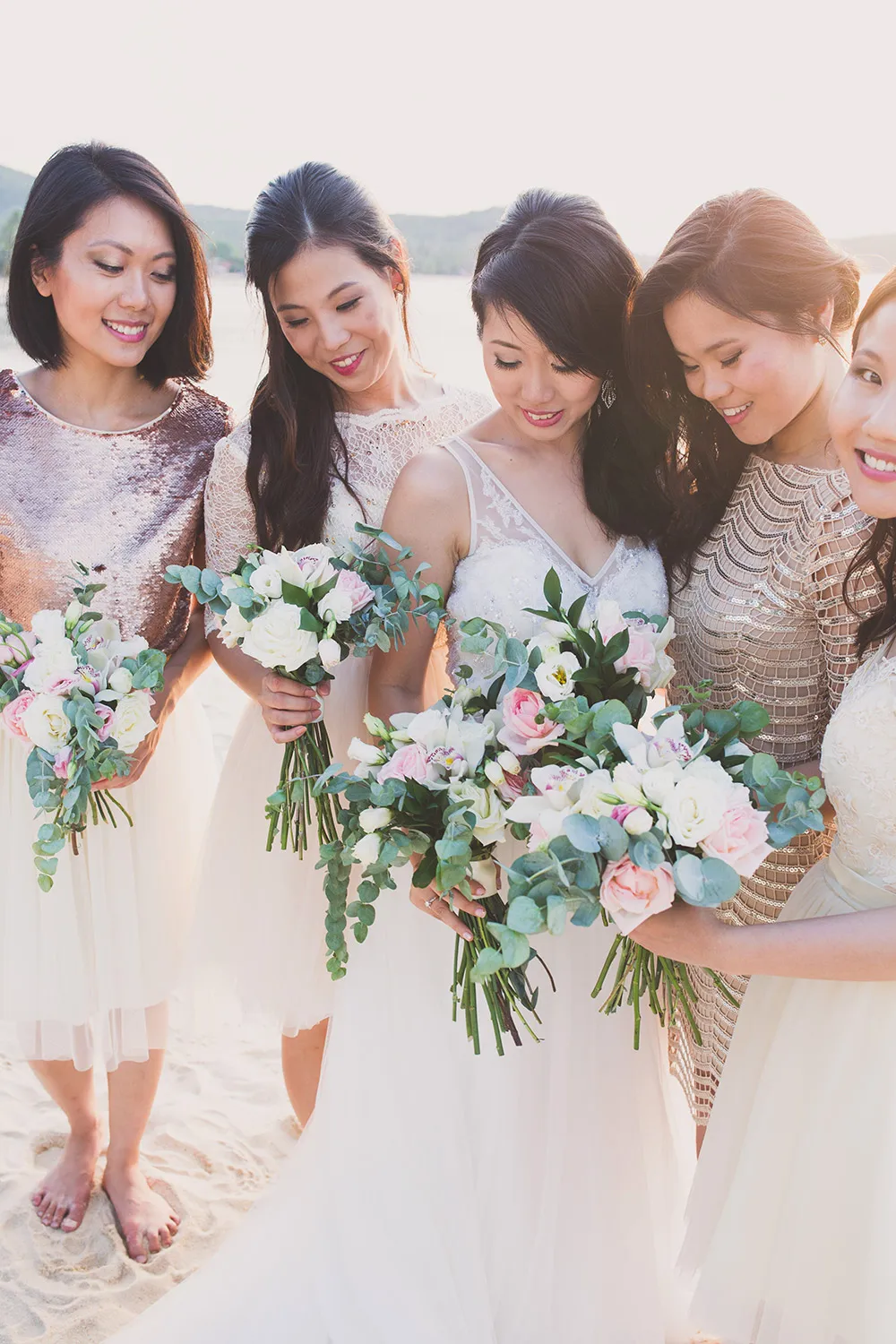 Bridesmaids in rose gold. Cherry May Ward Photography. theweddingnotebook.com