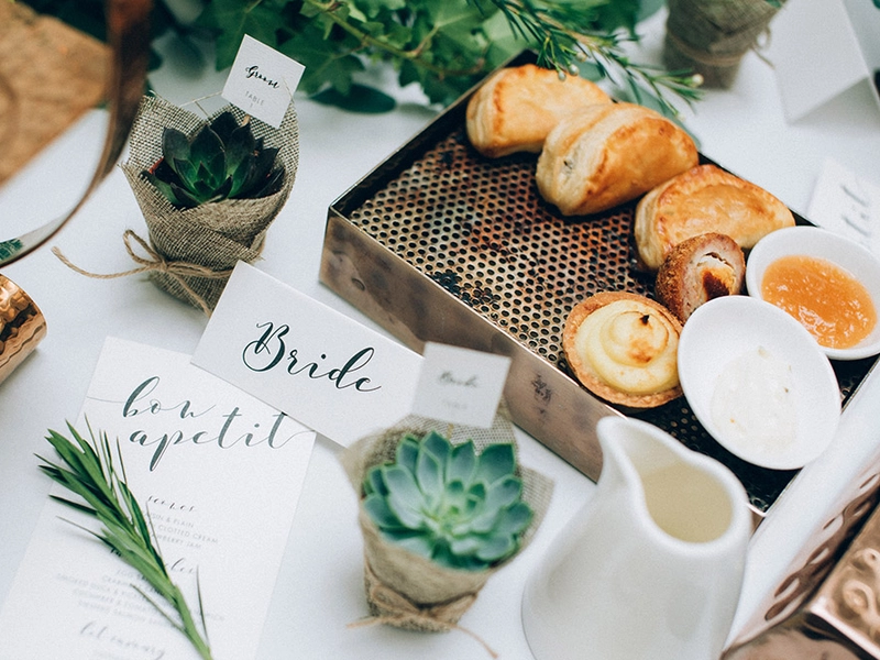 A White and Emerald Green Indoor Garden Wedding at Majestic Hotel