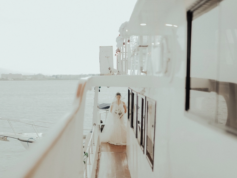An All-White Nautical Themed Yacht Wedding in Manila Bay