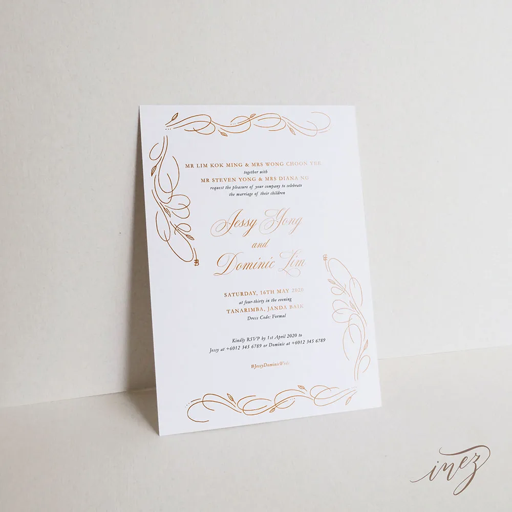 KAMI x Inez Calligraphy wedding invitation. theweddingnotebook.com