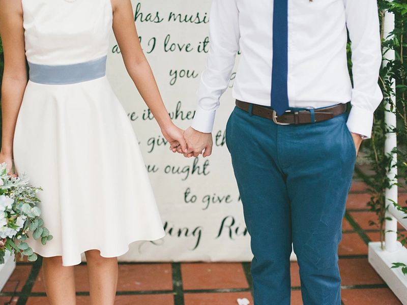 Blue Shabby Chic Backyard Wedding