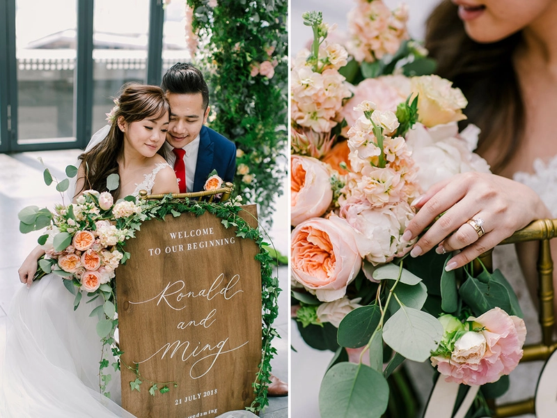 Blush Tones in Rustic Woodland-themed Wedding at Le Meridien Kuala Lumpur
