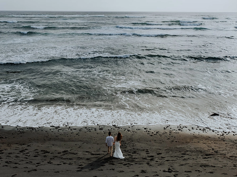 Bridal Portraits at Canggu Beach and Tukad Cepung Waterfall, Bali