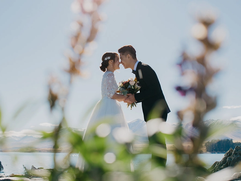 Bridal Portraits in South Island, New Zealand, in a Campervan