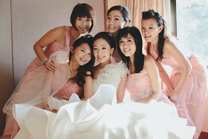 theweddingnotebook.com.Photography by History Studio. Pink bridesmaids