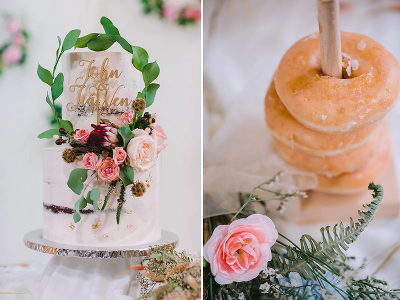 Classic Blush Wedding with a Hint of Rich Burgundy at St Mary’s Cathedral Kuala Lumpur