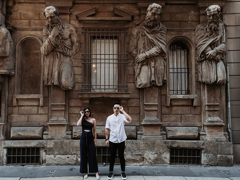 Dramatic and Romantic Bridal Portraits in Milan and Venice