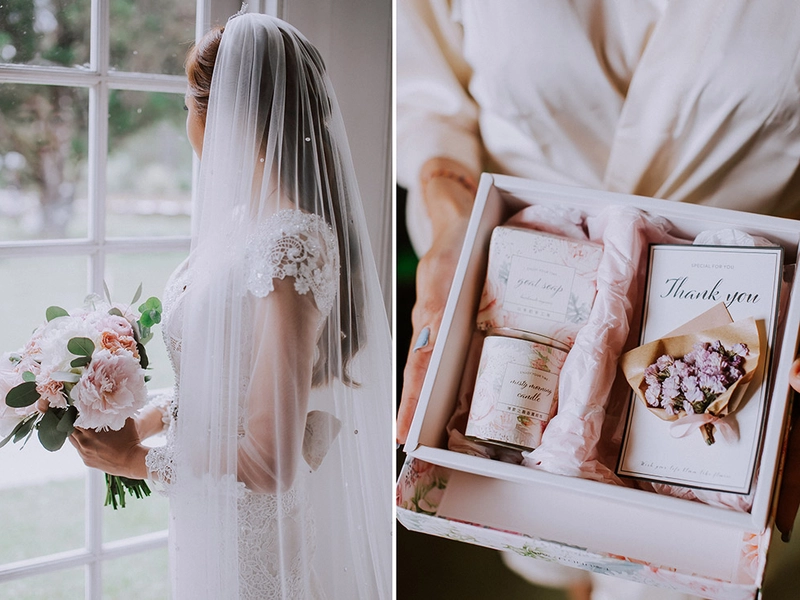 Dreamy Peach on White Garden Wedding at Puncak Dani Bungalow, Pahang