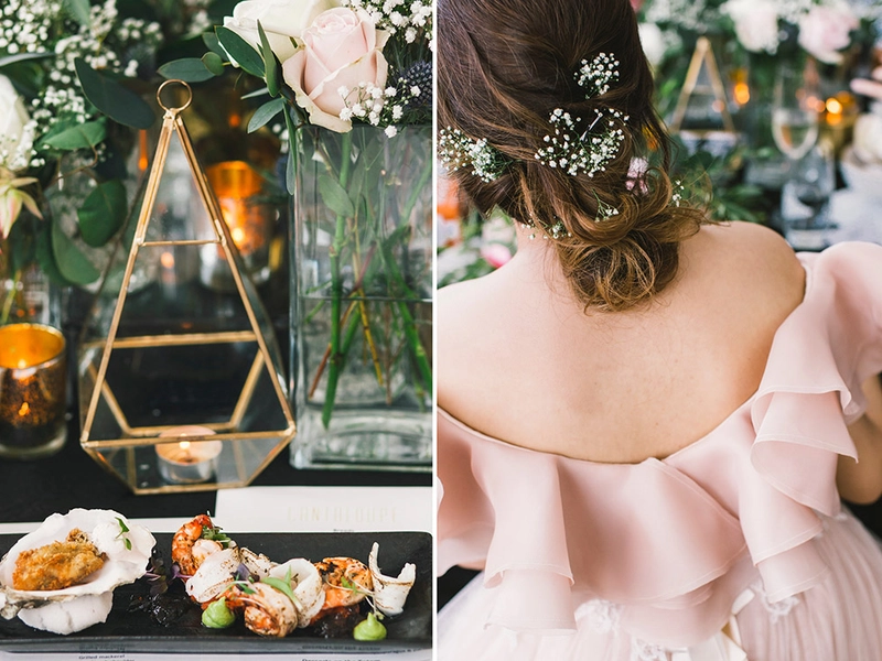 Elegant Blush and Blue Wedding at Cantaloupe, The Troika Sky Dining