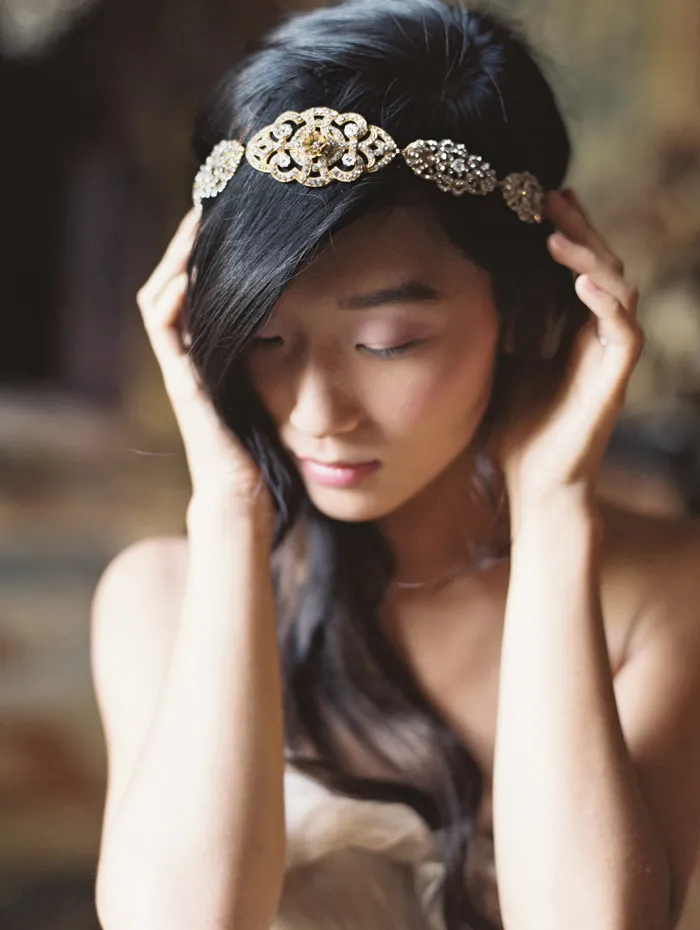 Celeste Headband/Sash – Enchanted Atelier By Liv Hart Fall 2015 Collection. Photo by Laura Gordon Photography. theweddingnotebook.com