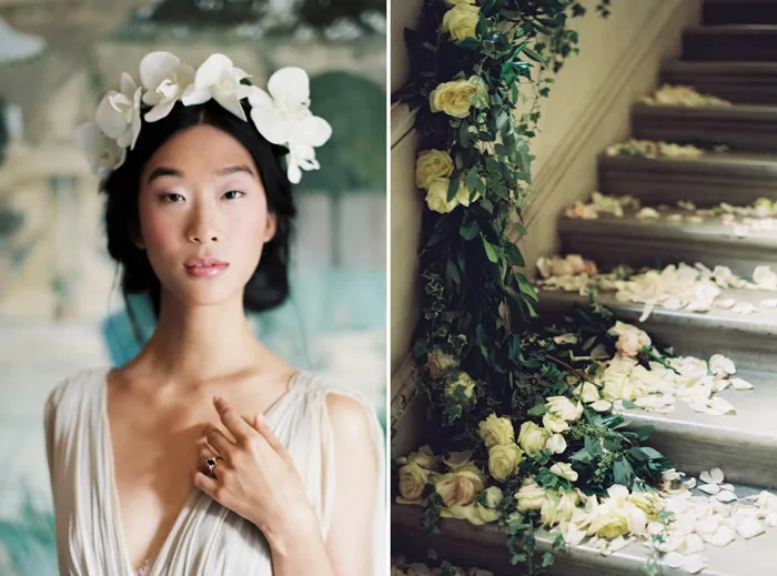 Orchid Floral Crown by June Hart – Photo by Laura Gordon Photography. theweddingnotebook.com