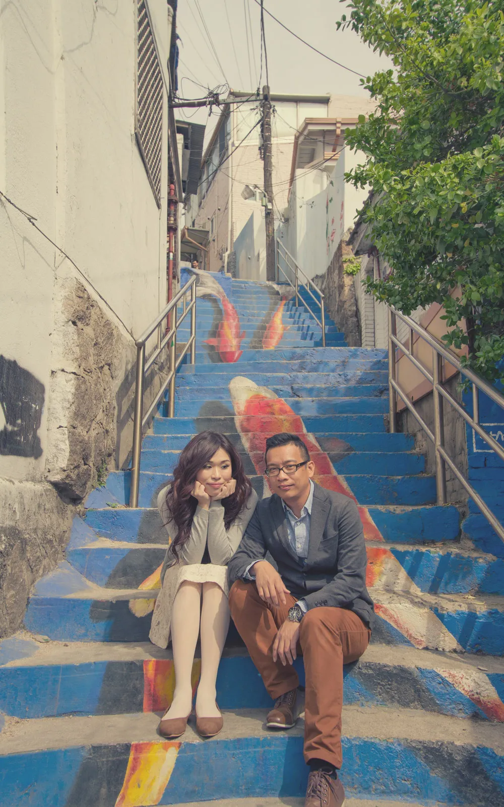 Seoul, South Korea – beautifully painted stairs.  Josh Chong Photography. theweddingnotebook.com