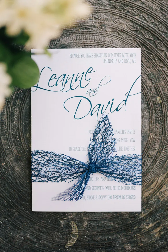 Navy blue wedding invite. Ben Yew Photography. theweddingnotebook.com