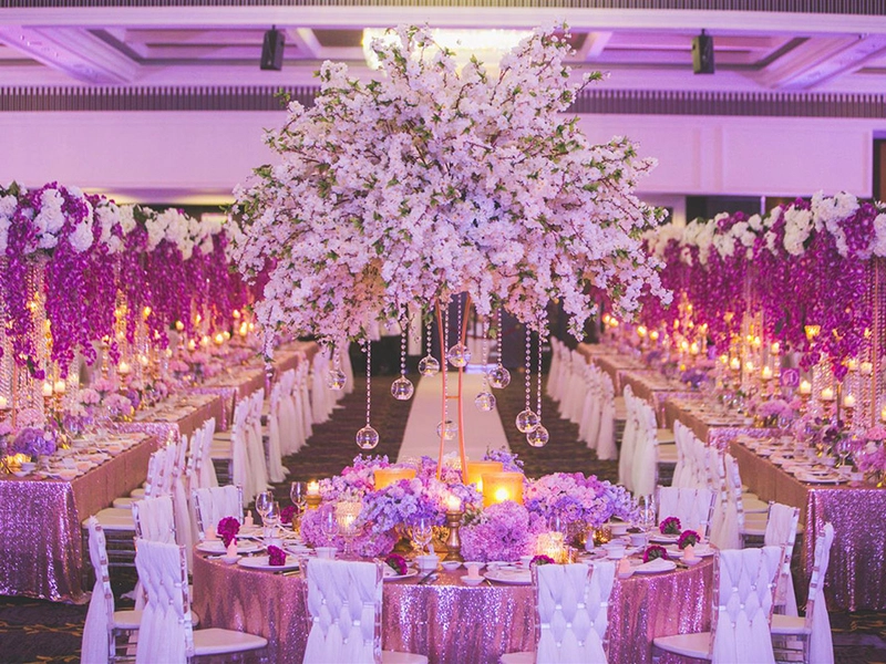 A Glamorous White And Purple Wedding At The Majestic Hotel