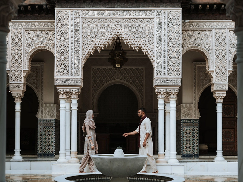 Gorgeous Traditional Indian Bridal Portraits in White and Earth Tones Taken at Putrajaya, Malaysia