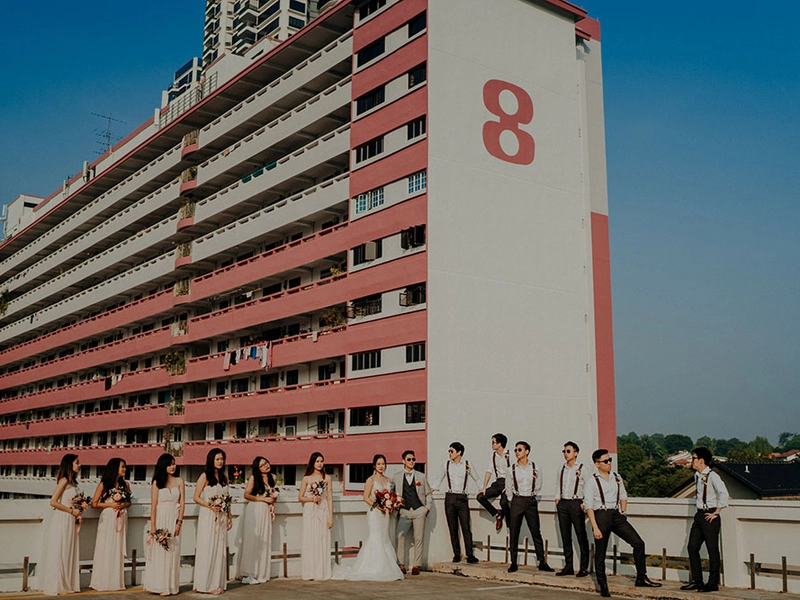 HDB Bridal Party Portraits Followed by A Woodland-Themed Wedding at St Regis Singapore