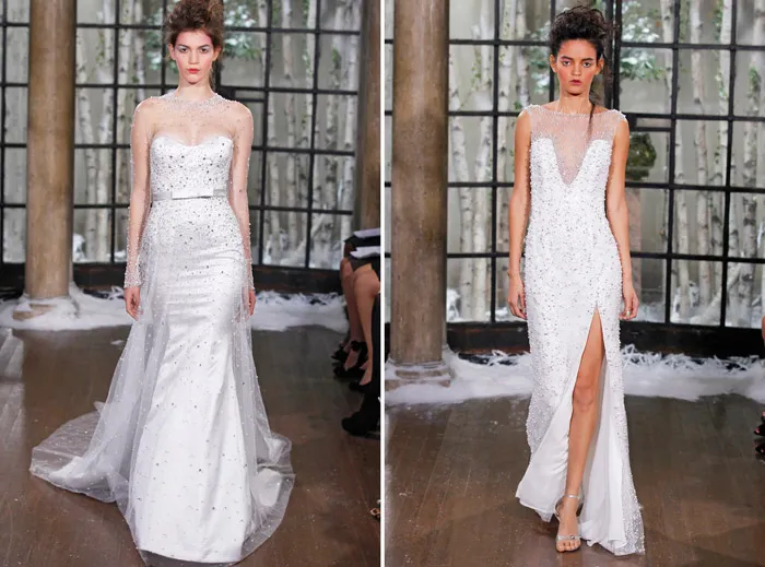 Left: PARIS; Right: ZAROGA – Ines Di Santo Fall 2015 Collection. theweddingnotebook.com