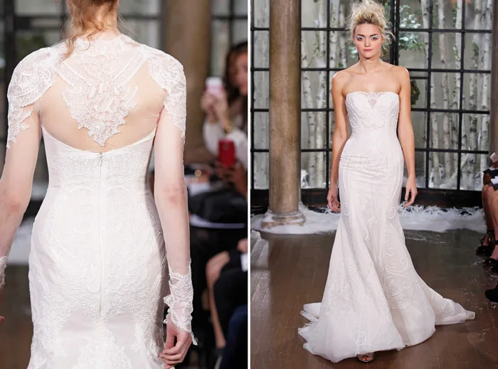 Left: LARISSA; Right: ZABIZE – Ines Di Santo Fall 2015 Collection. theweddingnotebook.com