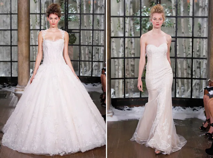 Left: PARMA; Right: LISBON – Ines Di Santo Fall 2015 Collection. theweddingnotebook.com
