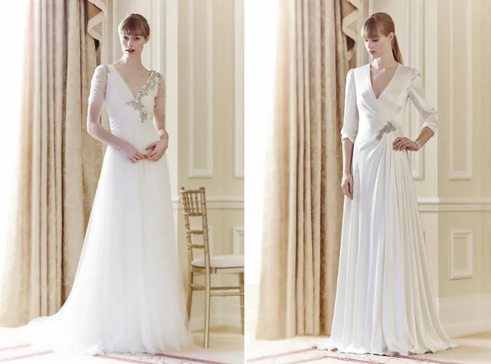 Left: Amour, Right: Ingrid – Jenny Packham Spring 2014 Collection. theweddingnotebook.com