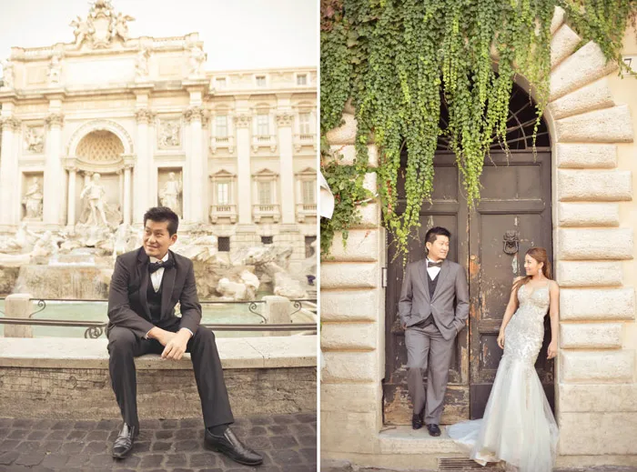 Destination bridal portraits in Rome. Andrew Yep Photographie. theweddingnotebook.com