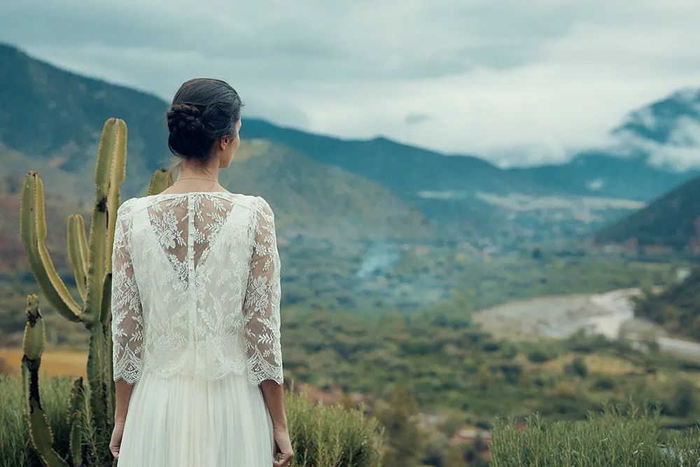 Bolivar dress Mistral top - Laure de Sagazan 2019 Bridal Collection. theweddingnotebook.com