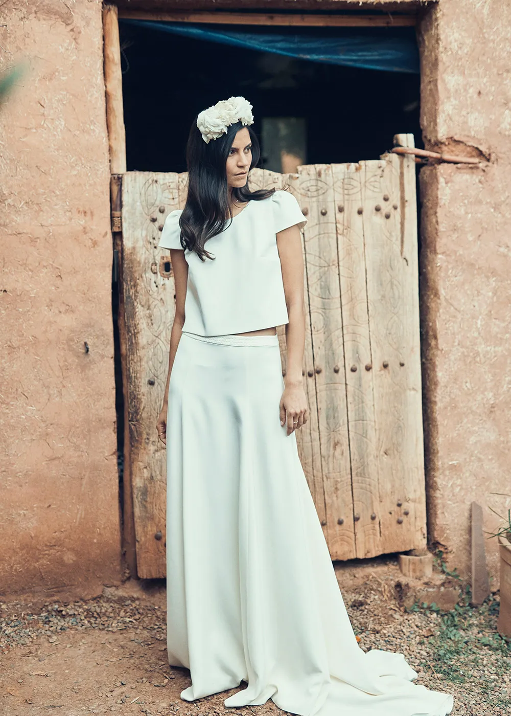 Borel top Cassel skirt - Laure de Sagazan 2019 Bridal Collection. theweddingnotebook.com