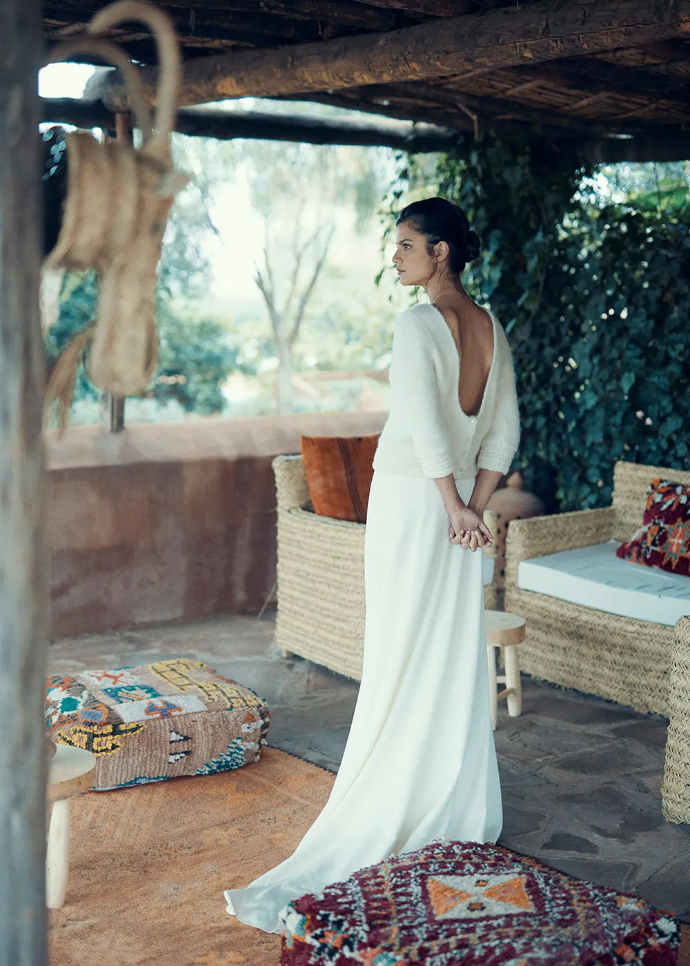 Charonne Sweater Cassel skirt - Laure de Sagazan 2019 Bridal Collection. theweddingnotebook.com