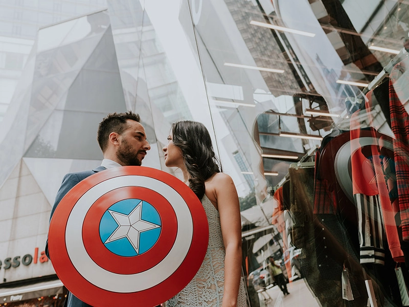 Marvel-lous Bridal Portraits For This Superhero and His Missus