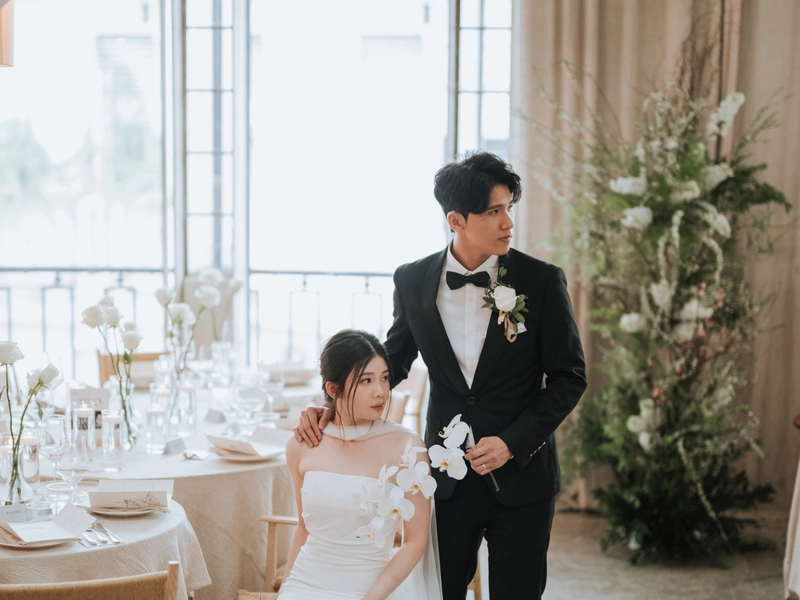 Minimalist Wedding at Peninsula House Penang with Timeless Monochrome Elegance
