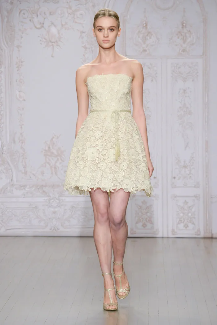 Bellini and Papillion shoe – Monique Lhuillier Fall 2015 Bridal Collection. theweddingnotebook.com