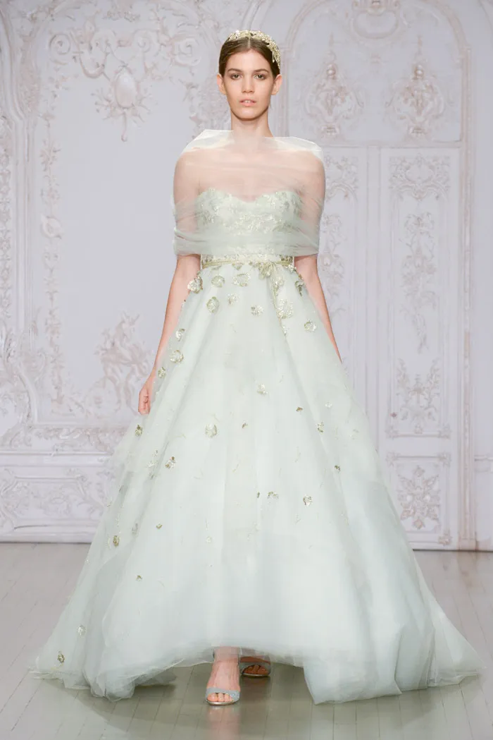 Estee and Odile shoe – Monique Lhuillier Fall 2015 Bridal Collection. theweddingnotebook.com