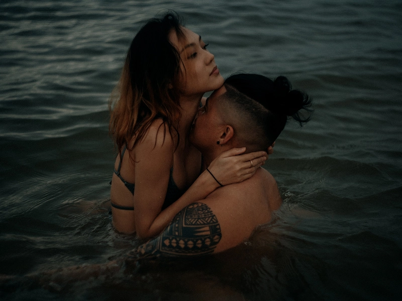 Moody Yet Sensual Beach Bridal Portraits