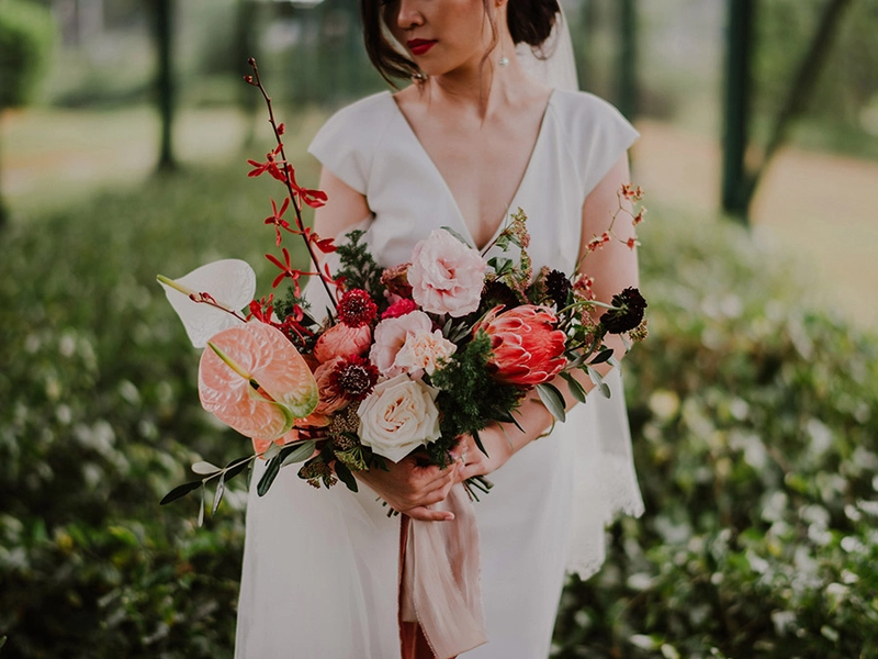 Natural And Blush Wedding Ceremony at Church of Saints Peter And Paul, Singapore