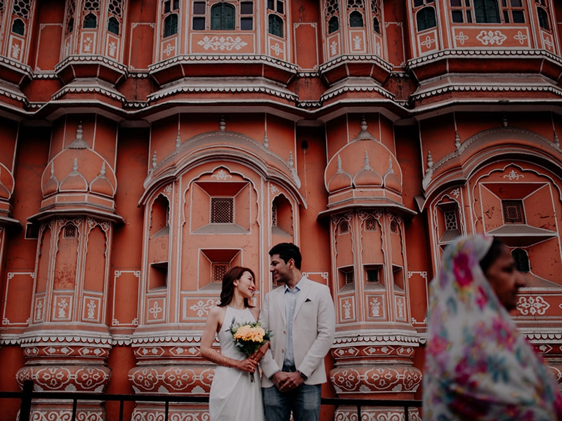 Pretty in Pink Bridal Portraits Taken in Jaipur, India
