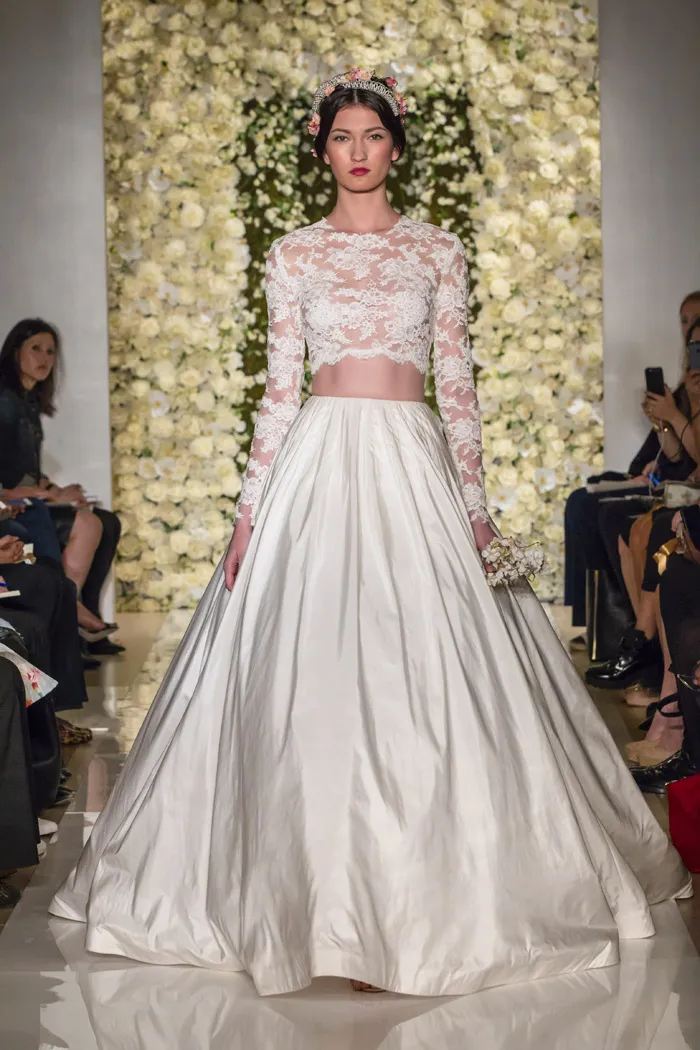 Skirt: I'm Timeless; Top: I'm Special – Reem Acra Fall 2014 Bridal Collection. theweddingnotebook.com