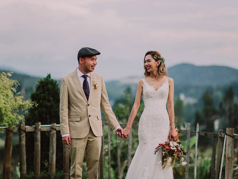 Refreshing White and Blush DIY Wedding at Cameron Highlands