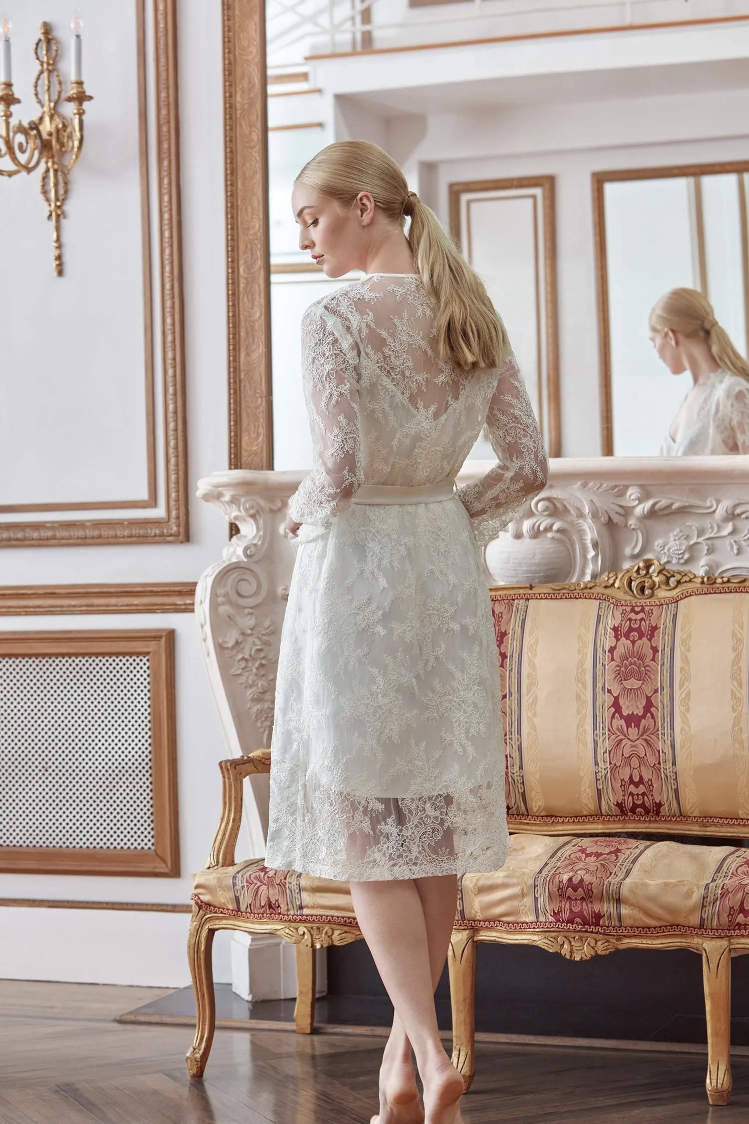 Sareh Nouri Luxury Lace Bridal Robes. theweddingnotebook.com