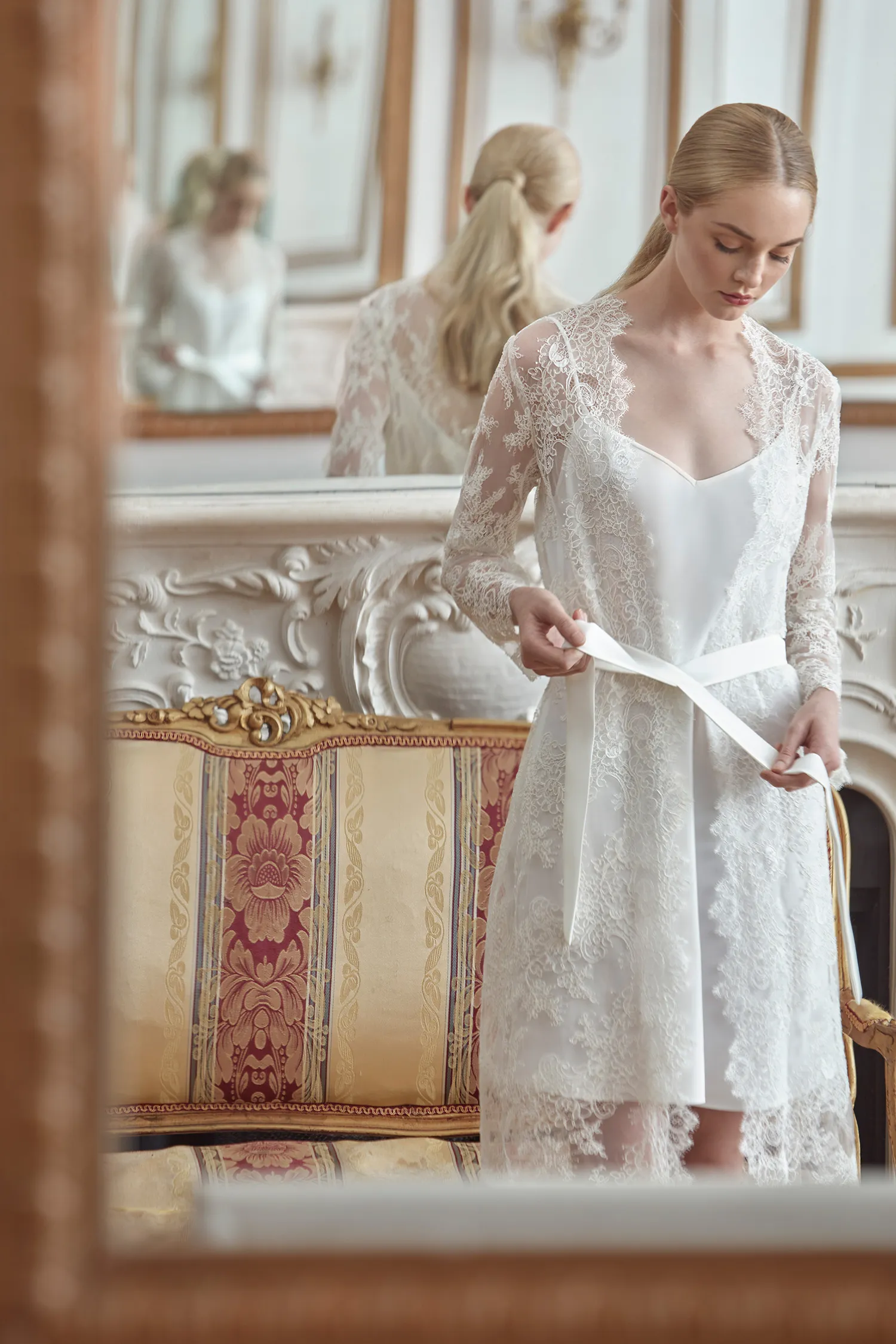 Sareh Nouri Luxury Lace Bridal Robes. theweddingnotebook.com