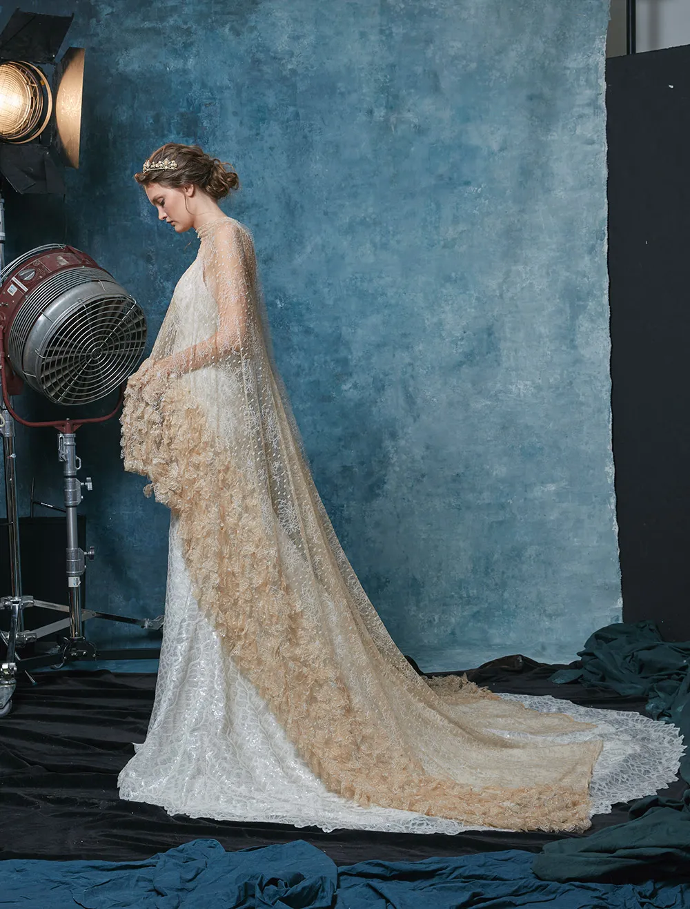 Charlize with Cape - Sareh Nouri Fall 2019 Bridal Collection. theweddingnotebook.com
