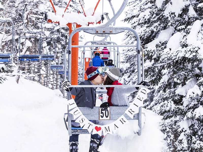 Skiing Bridal Portraits in Niseko, Japan
