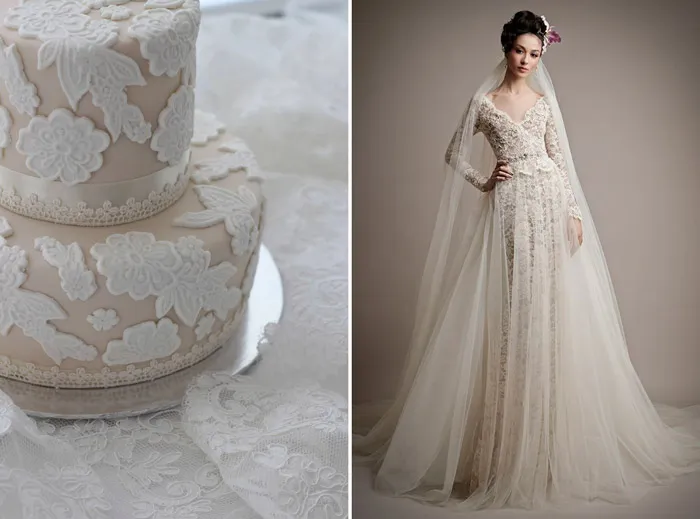 Left: Bisou Bake Shop; Right: Ersa Atelier. theweddingnotebook.com