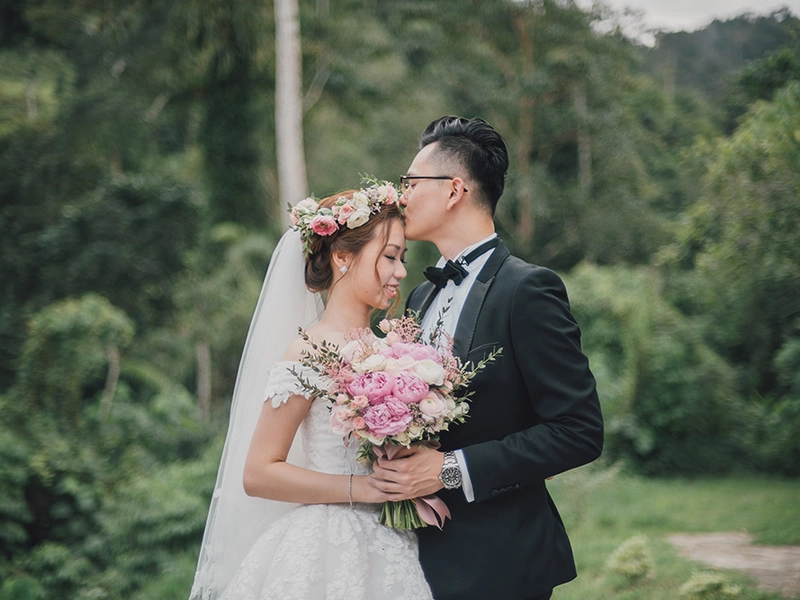 White, Blush and Gold Rustic Garden Wedding in Tanarimba Janda Baik